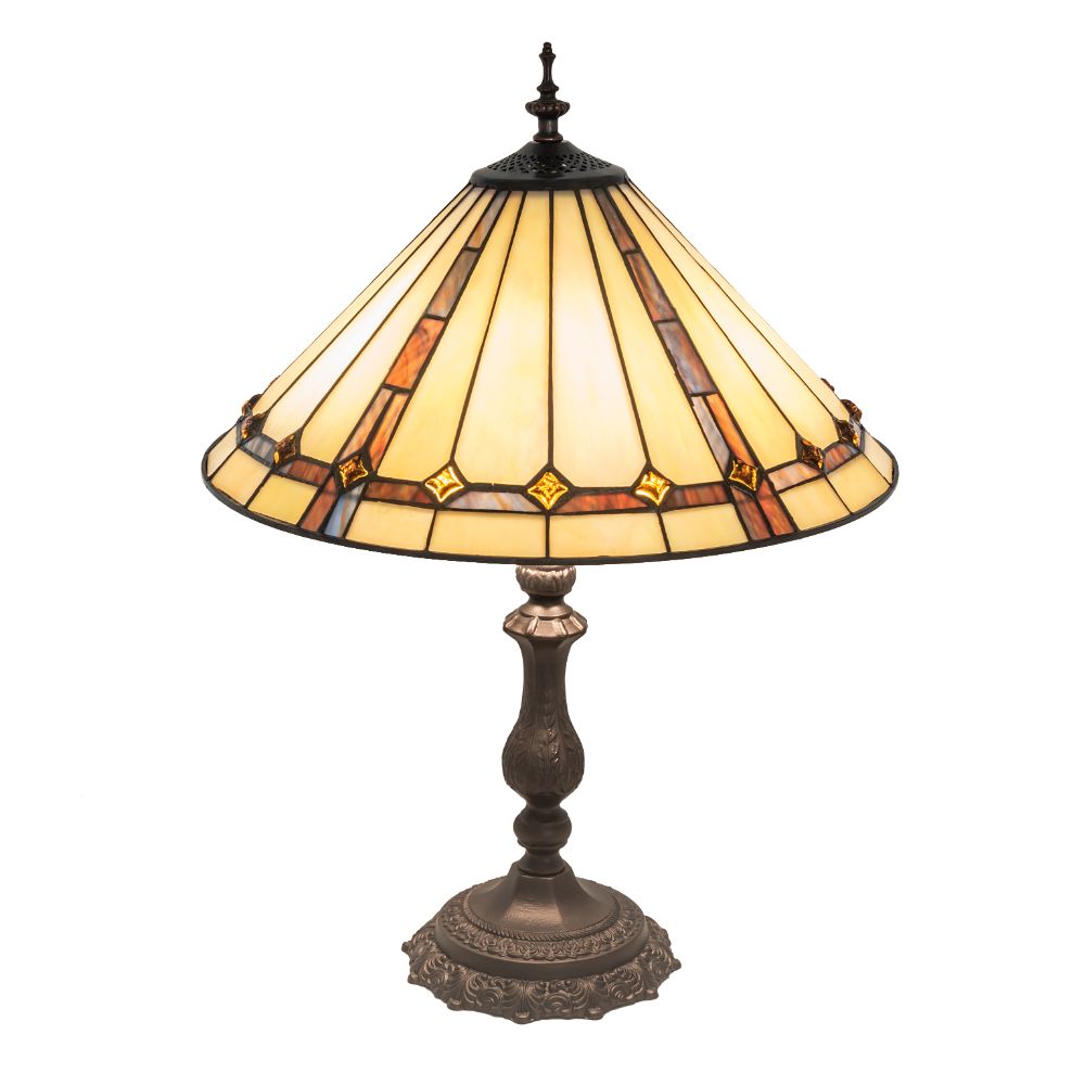 Meyda Lighting 245630 23" High Belvidere Table Lamp in Mahogany Bronze